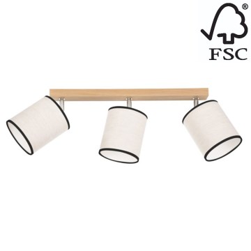Потолочный точечный светильник BOHO 3xE27/25W/230V дуб - сертифицировано FSC