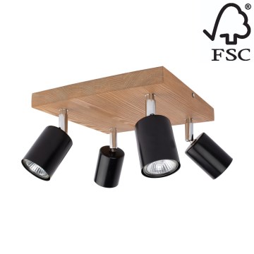 Потолочный точечный светильник MANARA 4xGU10/5W/230V сосна - сертифицировано FSC