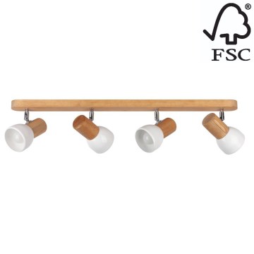Потолочный точечный светильник NEL 4xE27/15W/230V сосна  - сертифицировано FSC