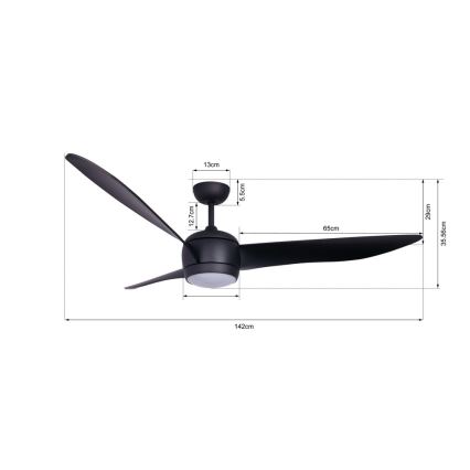 Lucci air 512910 - Светодиодный потолочный вентилятор AIRFUSION NORDIC LED/20W/230V черный + пульт дистанционного управления
