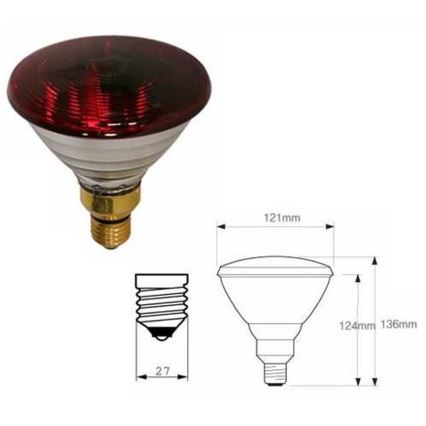 Потовщена інфрачервона нагрівальна лампа PHILIPS PAR38 E27/150W/230V