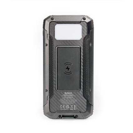 Повербанк со светильником, беспроводной зарядкой и солнечной панелью Power Delivery 15W/10000 mAh черный