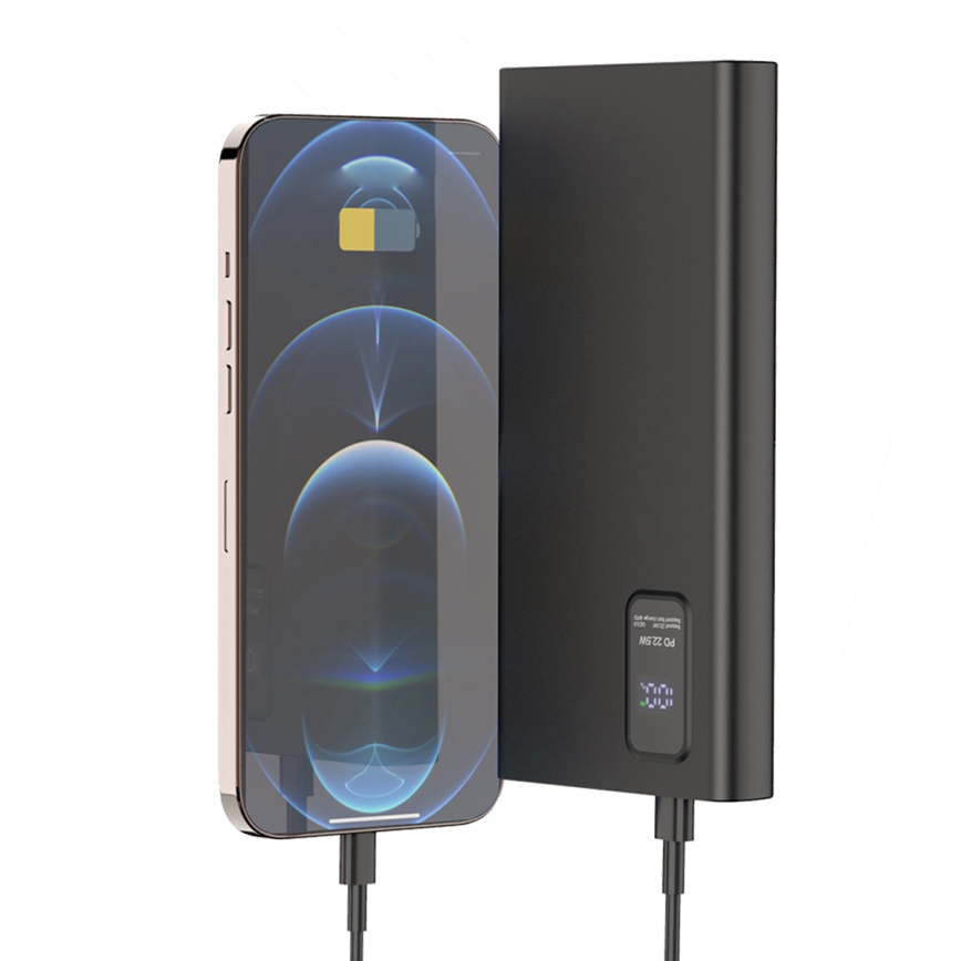 Повербанк с LED-дисплеем Power Delivery 10000 mAh 3,7V черный
