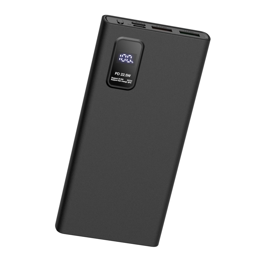Повербанк с LED-дисплеем Power Delivery 10000 mAh 3,7V черный