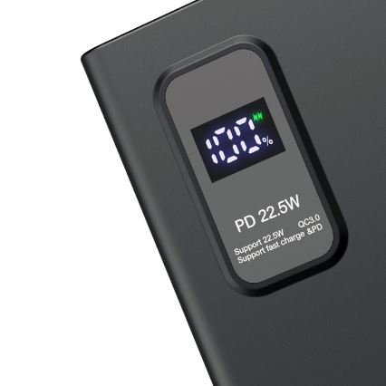 Повербанк с LED-дисплеем Power Delivery 10000 mAh 3,7V черный
