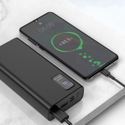 Повербанк с LED-дисплеем Power Delivery 20000 mAh 3,7V черный