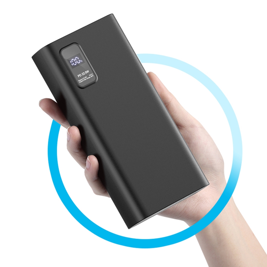 Повербанк с LED-дисплеем Power Delivery 20000 mAh 3,7V черный