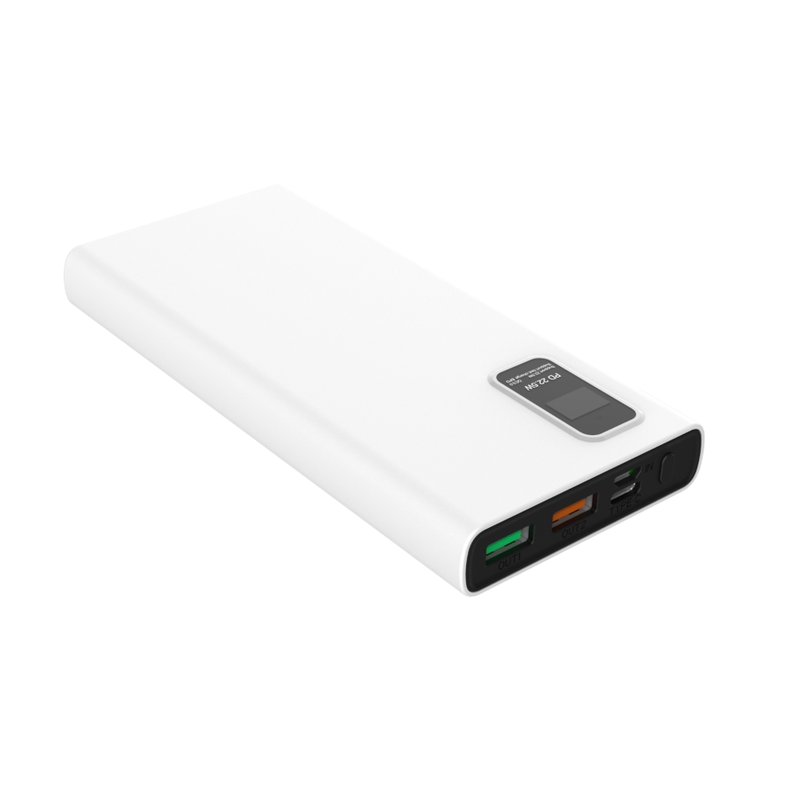 Повербанк (УМБ) з LED дісплеєм Power Delivery 10000 mAh 3,7V білий