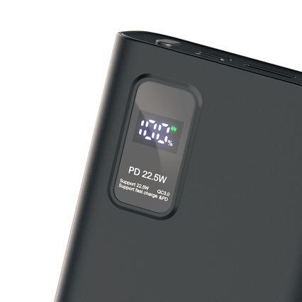 Повербанк (УМБ) з LED дісплеєм Power Delivery 20000 mAh 3,7V чорний