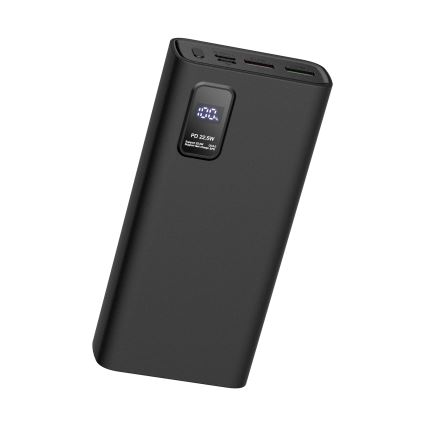 Повербанк (УМБ) з LED дісплеєм Power Delivery 20000 mAh 3,7V чорний