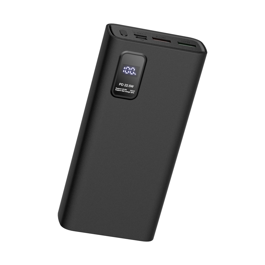 Повербанк (УМБ) з LED дісплеєм Power Delivery 20000 mAh 3,7V чорний