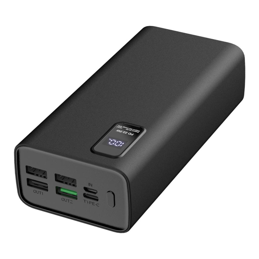 Повербанк (УМБ) з LED дісплеєм Power Delivery 30000 mAh 3,7V чорний
