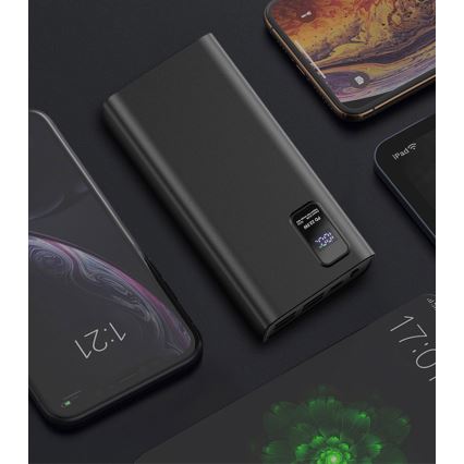 Повербанк (УМБ) з LED дісплеєм Power Delivery 30000 mAh 3,7V чорний