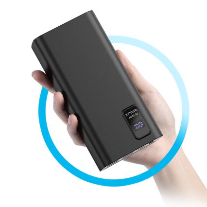 Повербанк (УМБ) з LED дісплеєм Power Delivery 30000 mAh 3,7V чорний