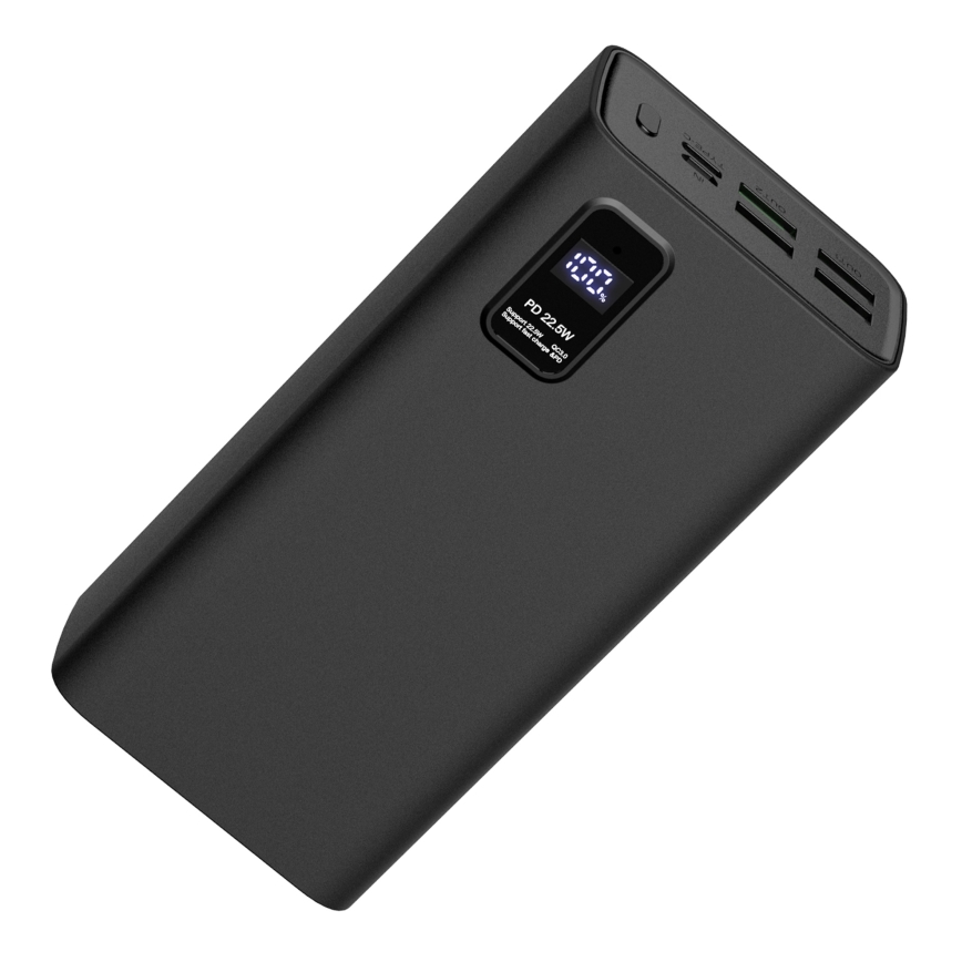 Повербанк (УМБ) з LED дісплеєм Power Delivery 30000 mAh 3,7V чорний