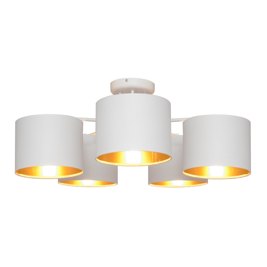 Поверхностно-монтируемая люстра ALBA 5xE27/15W/230V белая/золотая