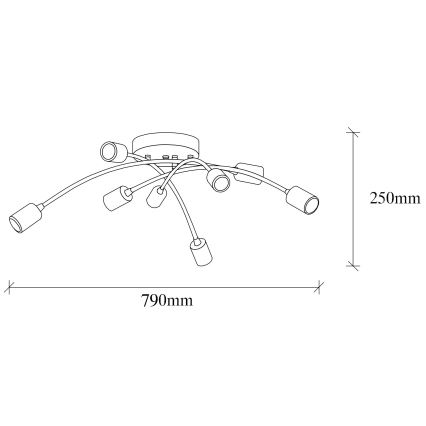 Поверхностно-монтируемая люстра BANANA 8xE27/40W/230V