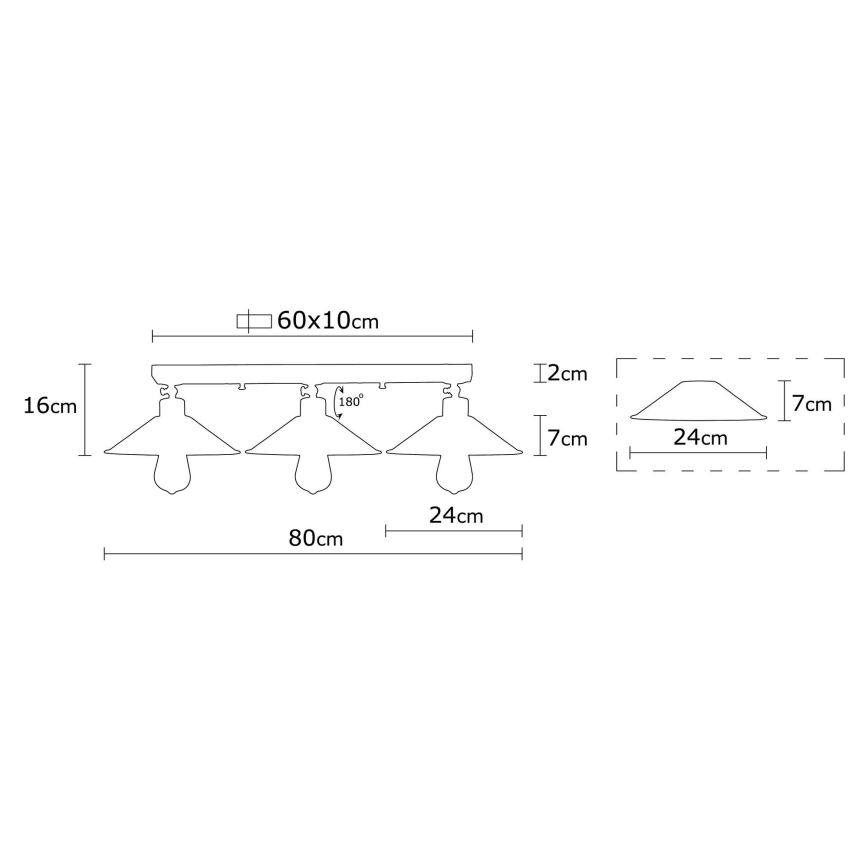 Поверхностно-монтируемая люстра BERCESTE 3xE27/40W/230V