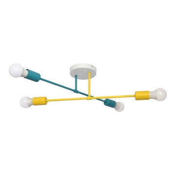 Поверхностно-монтируемая люстра CAMBRIDGE 4xE27/20W/230V синяя/желтая