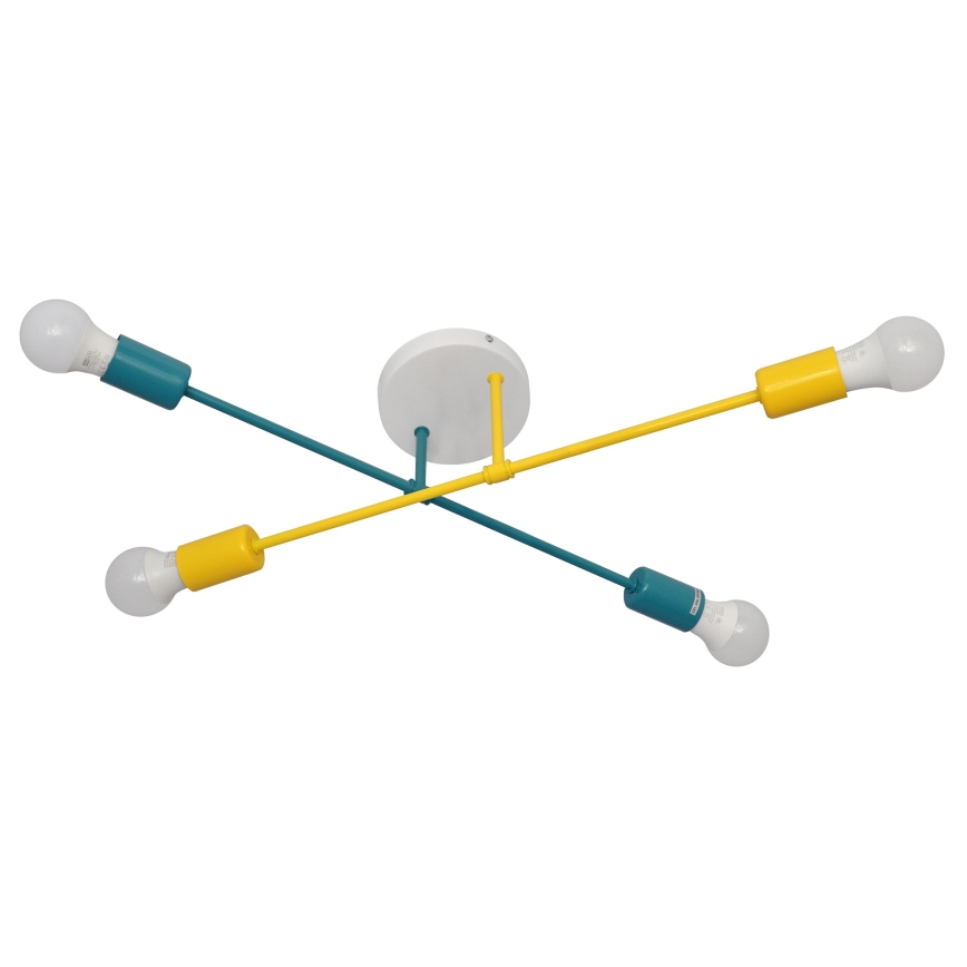 Поверхностно-монтируемая люстра CAMBRIDGE 4xE27/20W/230V синяя/желтая