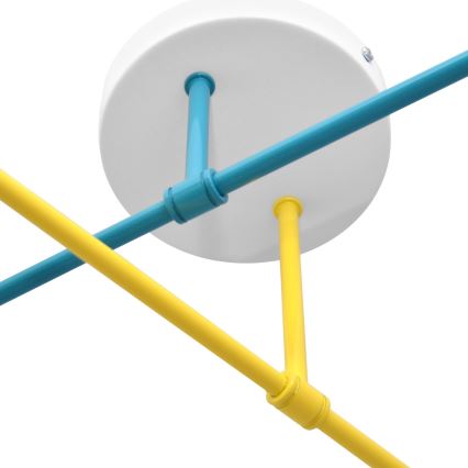Поверхностно-монтируемая люстра CAMBRIDGE 4xE27/20W/230V синяя/желтая