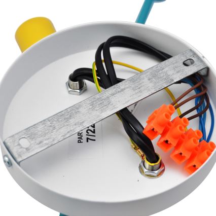 Поверхностно-монтируемая люстра CAMBRIDGE 4xE27/20W/230V синяя/желтая