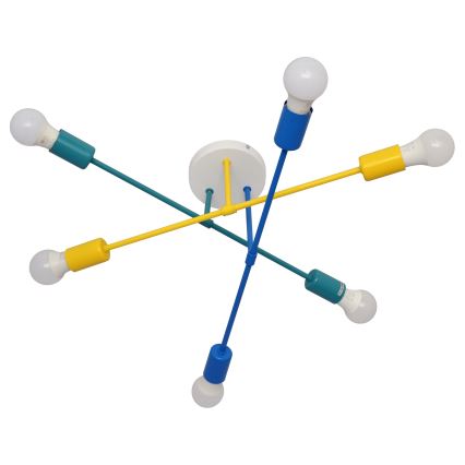 Поверхностно-монтируемая люстра CAMBRIDGE 6xE27/20W/230V синяя/желтая