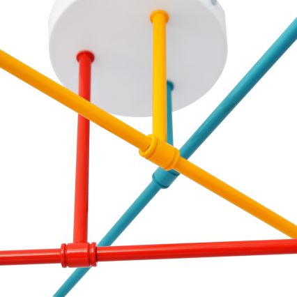 Поверхностно-монтируемая люстра CAMBRIDGE 6xE27/20W/230V синяя/красная/оранжевая