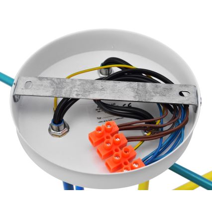 Поверхностно-монтируемая люстра CAMBRIDGE 6xE27/20W/230V синяя/красная/оранжевая