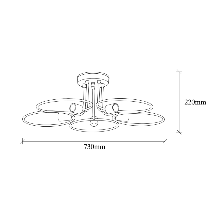 Поверхностно-монтируемая люстра CIRCLE 5xE27/40W/230V