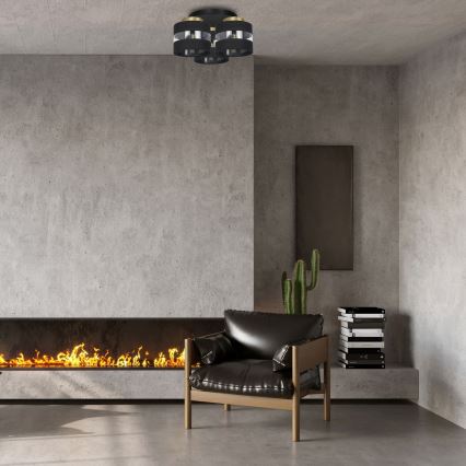 Поверхностно-монтируемая люстра HAVARD 3xE27/60W/230V черная/латунь