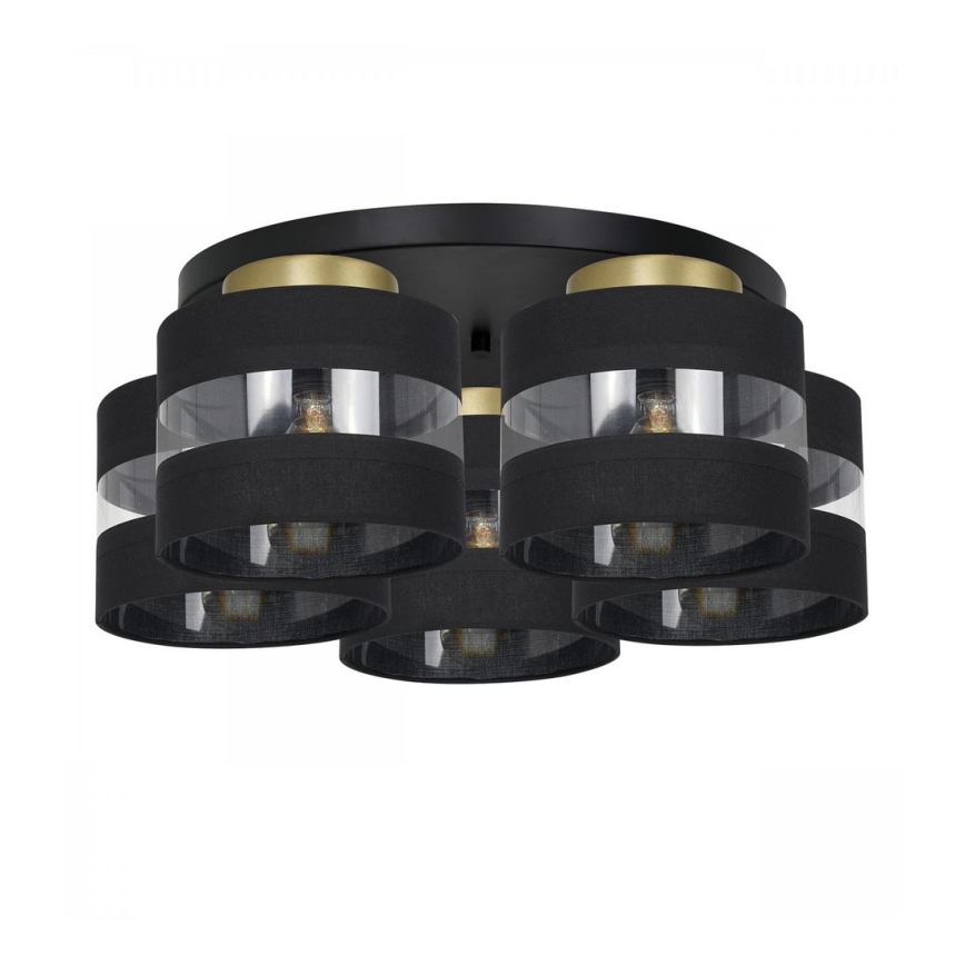 Поверхностно-монтируемая люстра HAVARD 5xE27/60W/230V черная/латунь