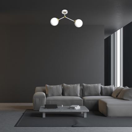 Поверхностно-монтируемая люстра JOY 2xE14/40W/230V белая/золотая