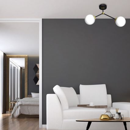 Поверхностно-монтируемая люстра JOY 2xE14/40W/230V черная/золотая