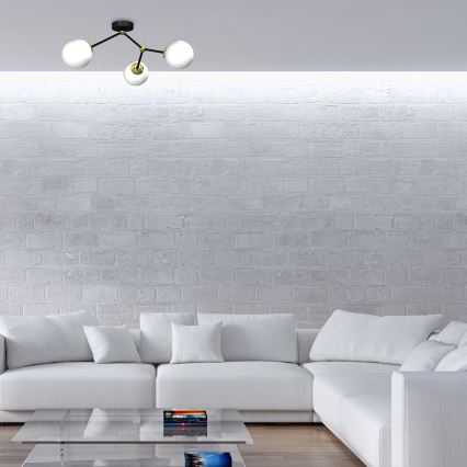 Поверхностно-монтируемая люстра JOY 3xE14/40W/230V черная/золотая