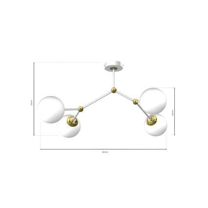 Поверхностно-монтируемая люстра JOY 4xE14/40W/230V белая/золотая