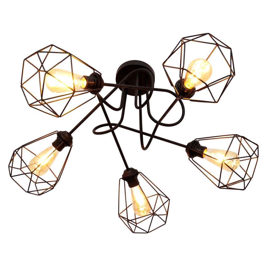Поверхностно-монтируемая люстра KARO 5xE27/15W/230V черная