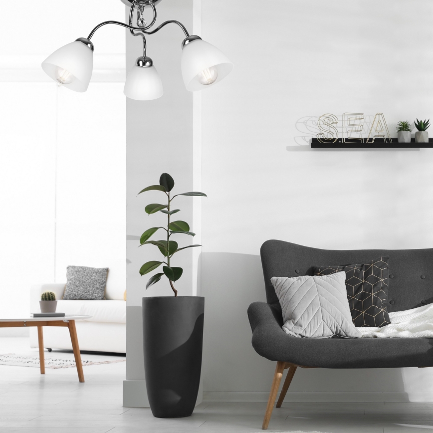 Поверхностно-монтируемая люстра MIRANDA 3xE27/60W/230V блестящий хром