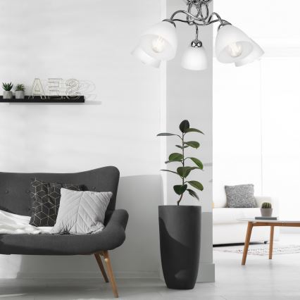 Поверхностно-монтируемая люстра MIRANDA 5xE27/60W/230V блестящий хром