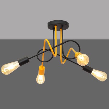 Поверхностно-монтируемая люстра OXFORD 4xE27/15W/230V черная/желтая