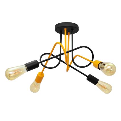 Поверхностно-монтируемая люстра OXFORD 4xE27/15W/230V черная/желтая