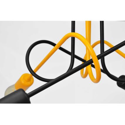 Поверхностно-монтируемая люстра OXFORD 4xE27/15W/230V черная/желтая