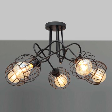 Поверхностно-монтируемая люстра OXFORD 5xE27/15W/230V черная