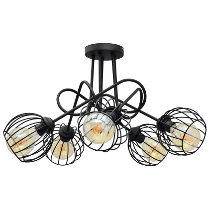 Поверхностно-монтируемая люстра OXFORD 5xE27/15W/230V черная