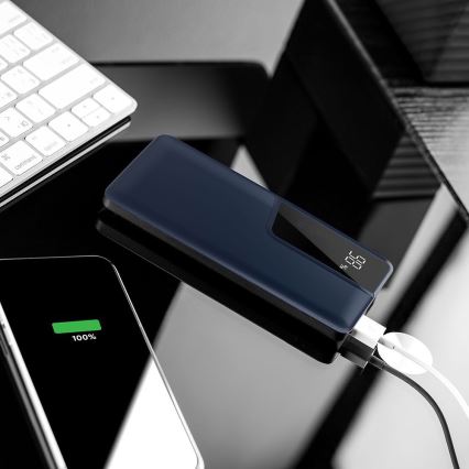 Power Bank з дисплеєм 10000mAh/3,7V синя