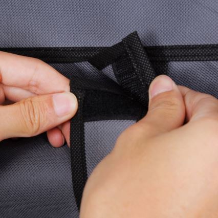 Практичный тканевый шкаф-органайзер с полками и штангой MATIS 110x175 cm серый