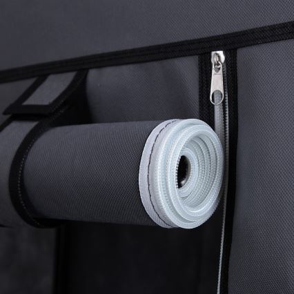 Практичный тканевый шкаф-органайзер с полками и штангой MATIS 110x175 cm серый