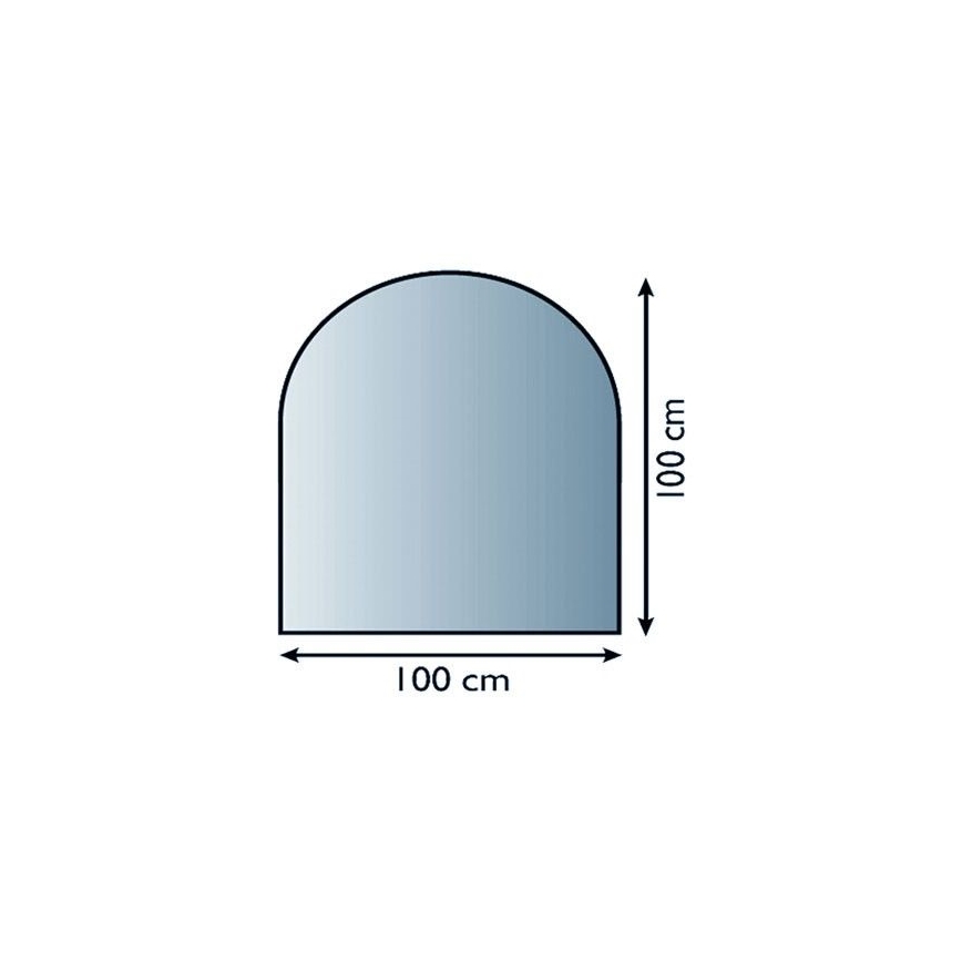 Предтопочный лист из стекла 1000x1000x6 мм полукруглый