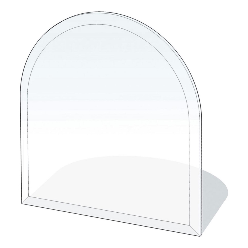 Предтопочный лист из стекла 1000x1000x8 мм полуарка