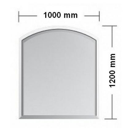 Предтопочный лист из стекла 1200x1000x6 мм полукруглый